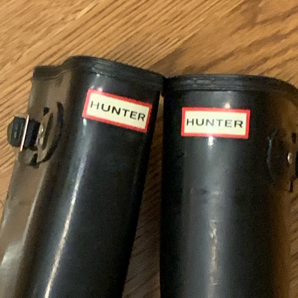 Hunter Classic Gloss Black Tall Rain All Weather boots Women’s US 7 EXCELLENT - Picture 7 of 13